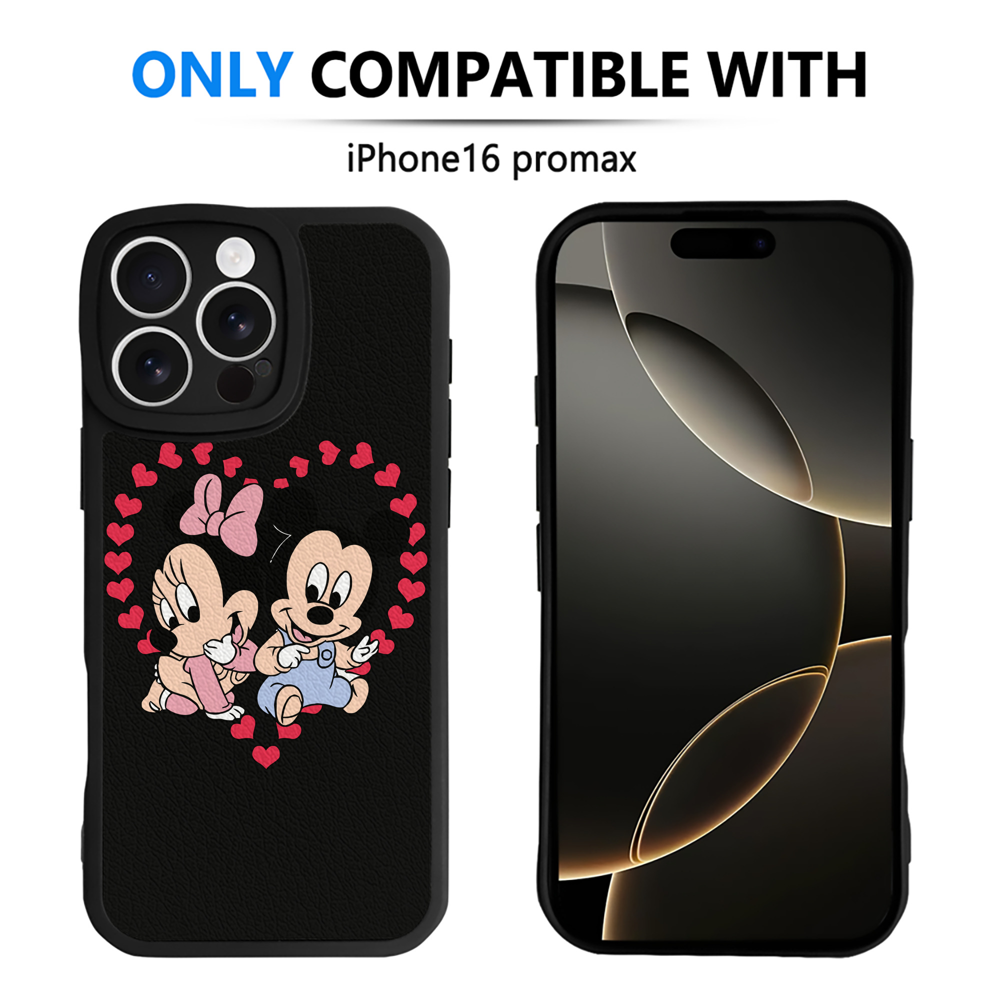 （画像用） ミッキーマウス Mickey Mouse 【iPhone 16シリーズ対応】シリコンスマホケース（レザー調） 材質：シリコン
